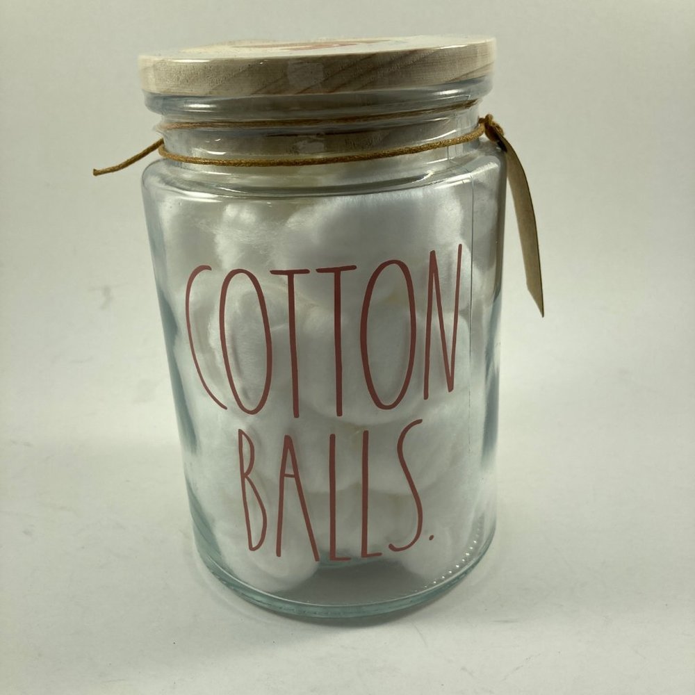 NWT Rae Dunn cotton ball glass rainbow holder